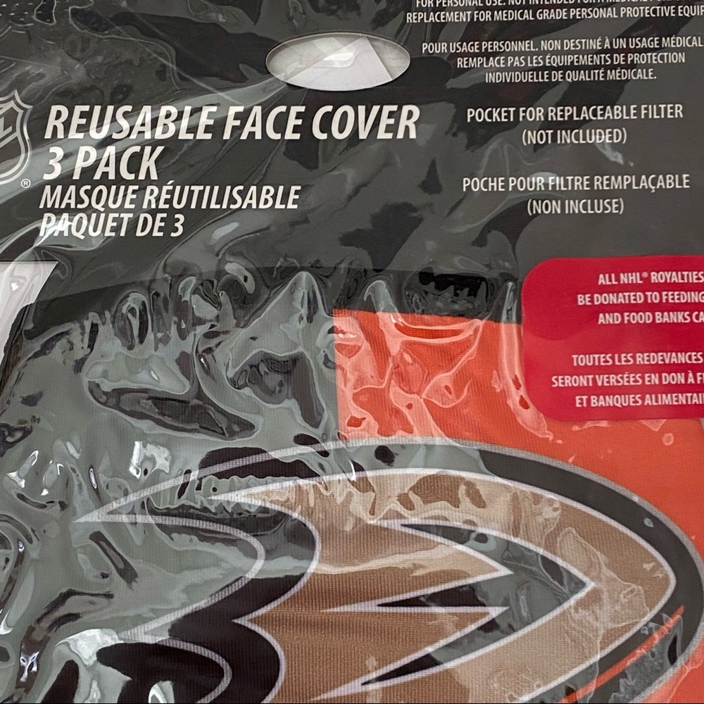 NHL Anaheim Ducks Reusable Face Cover 3 Pack Hockey B32 - Picture 10 of 10